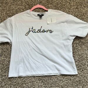 j’adore rhinestone crop top